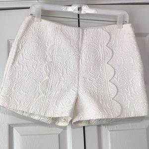 C. Luce Textured Dressy White Shorts